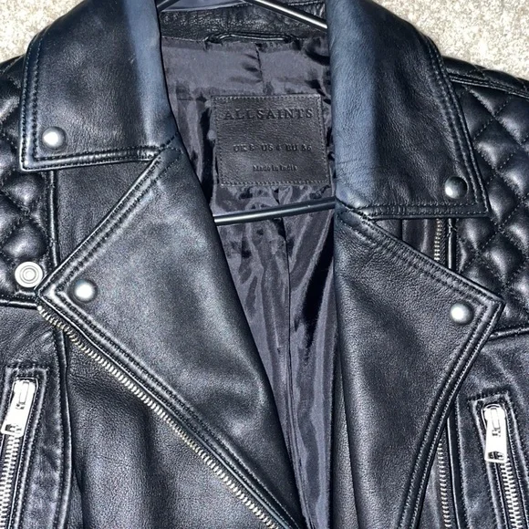 All saints cargo leather jacket